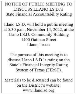 Notice - FIRST Public Hearing